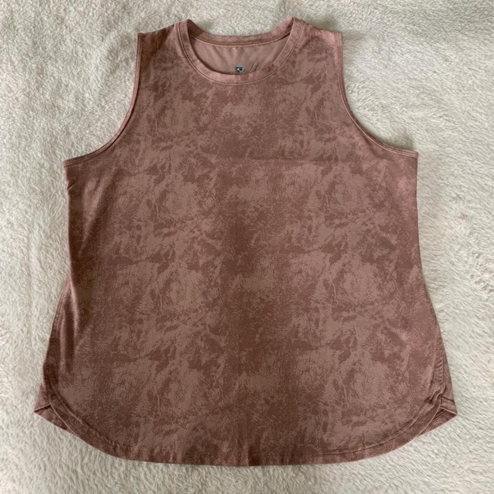 Women's Large KUHL Konstance Pink Print UPF 50+ Summer Hike Outdoors Tank Top